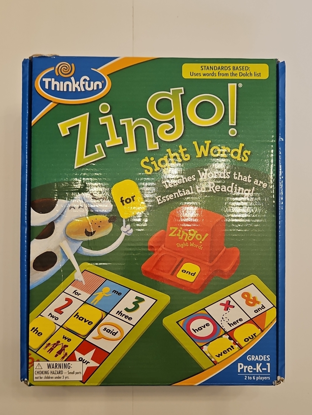 ThinkFun Zingo! Sight Words Kids Game Pre-k - 1 Like new